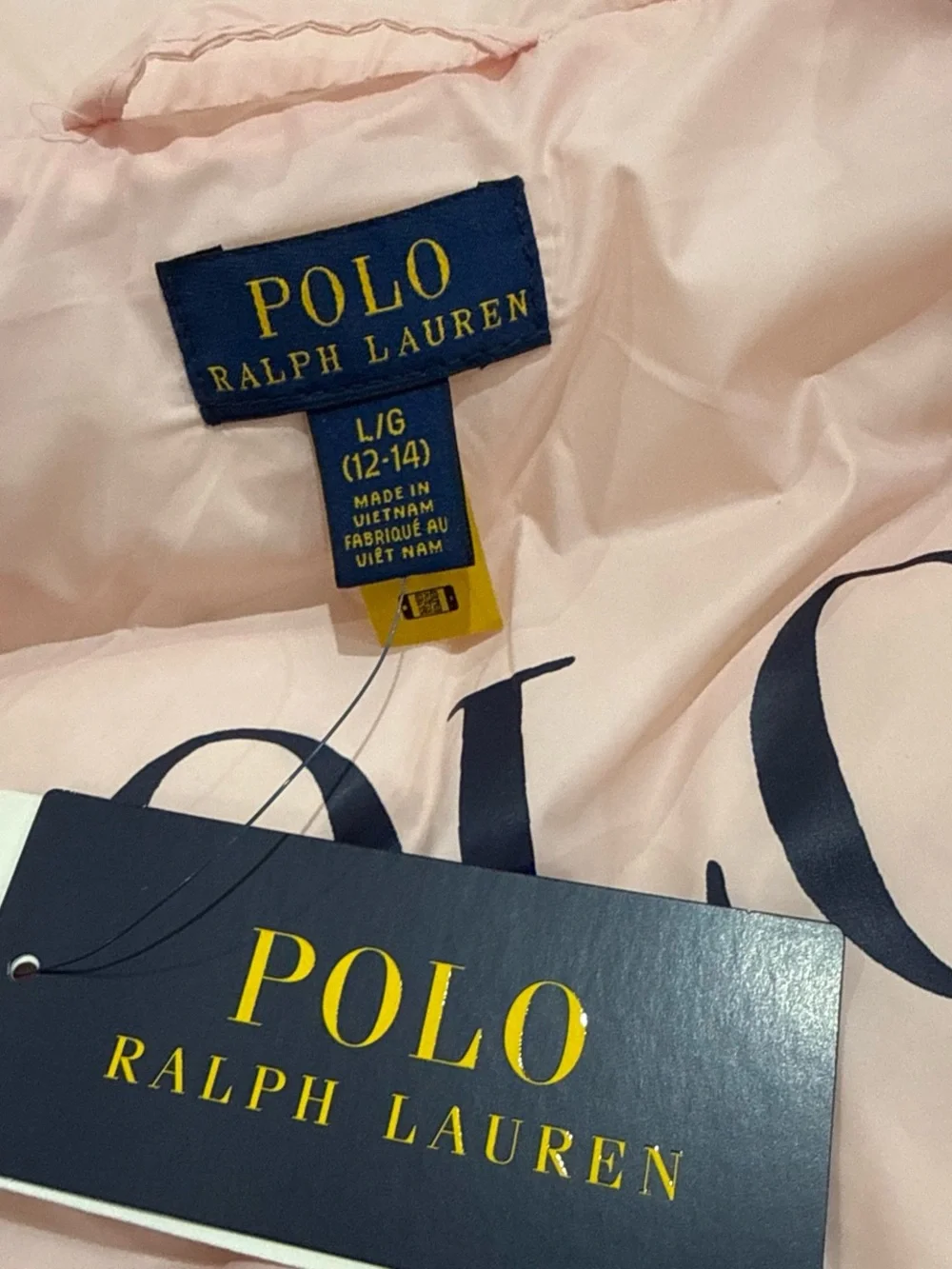 Ralph Lauren Girls Light Pink Puffer Jacket